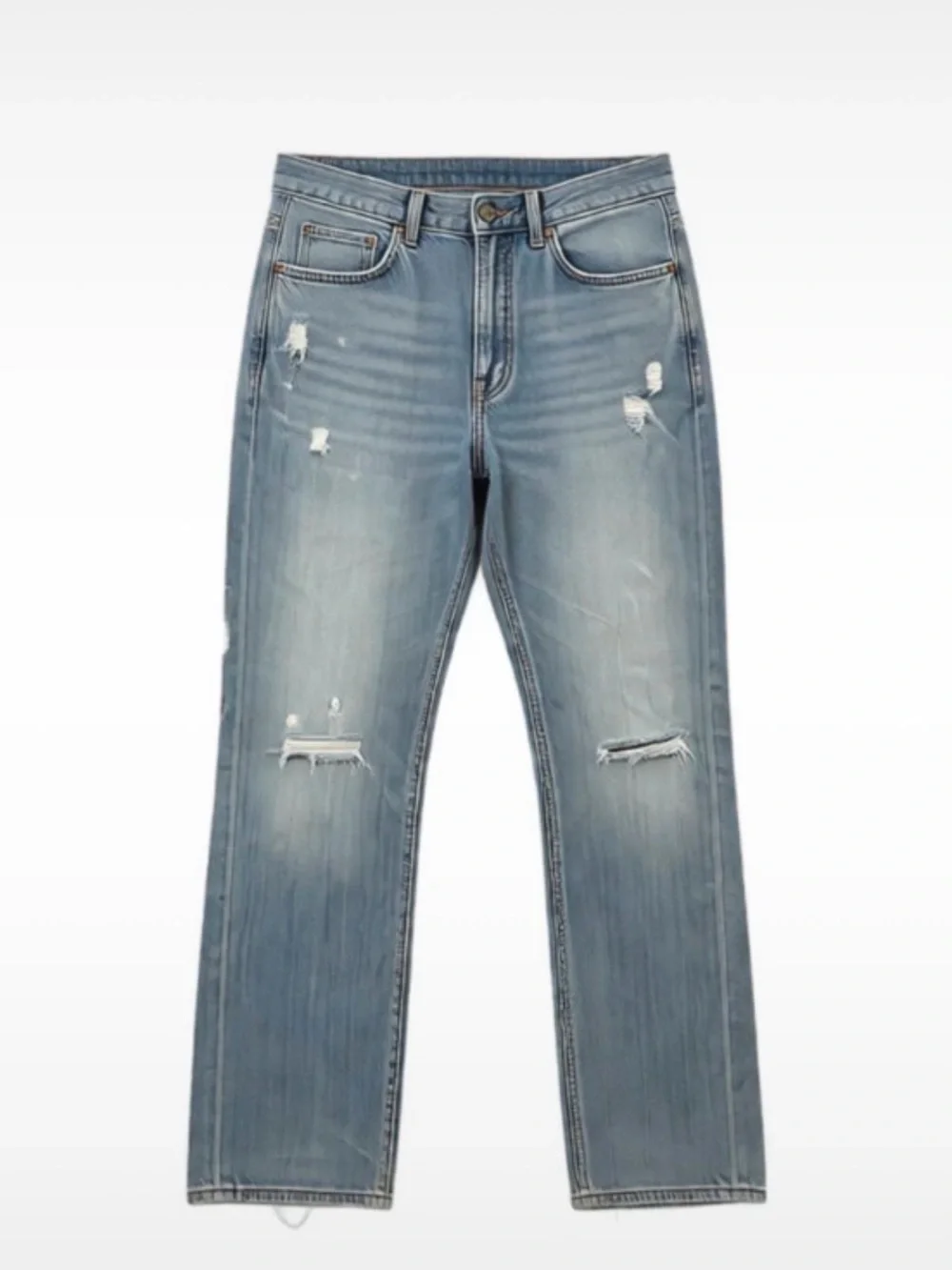 Lucky Brand Light Blue Straight Leg Distressed Jeans
